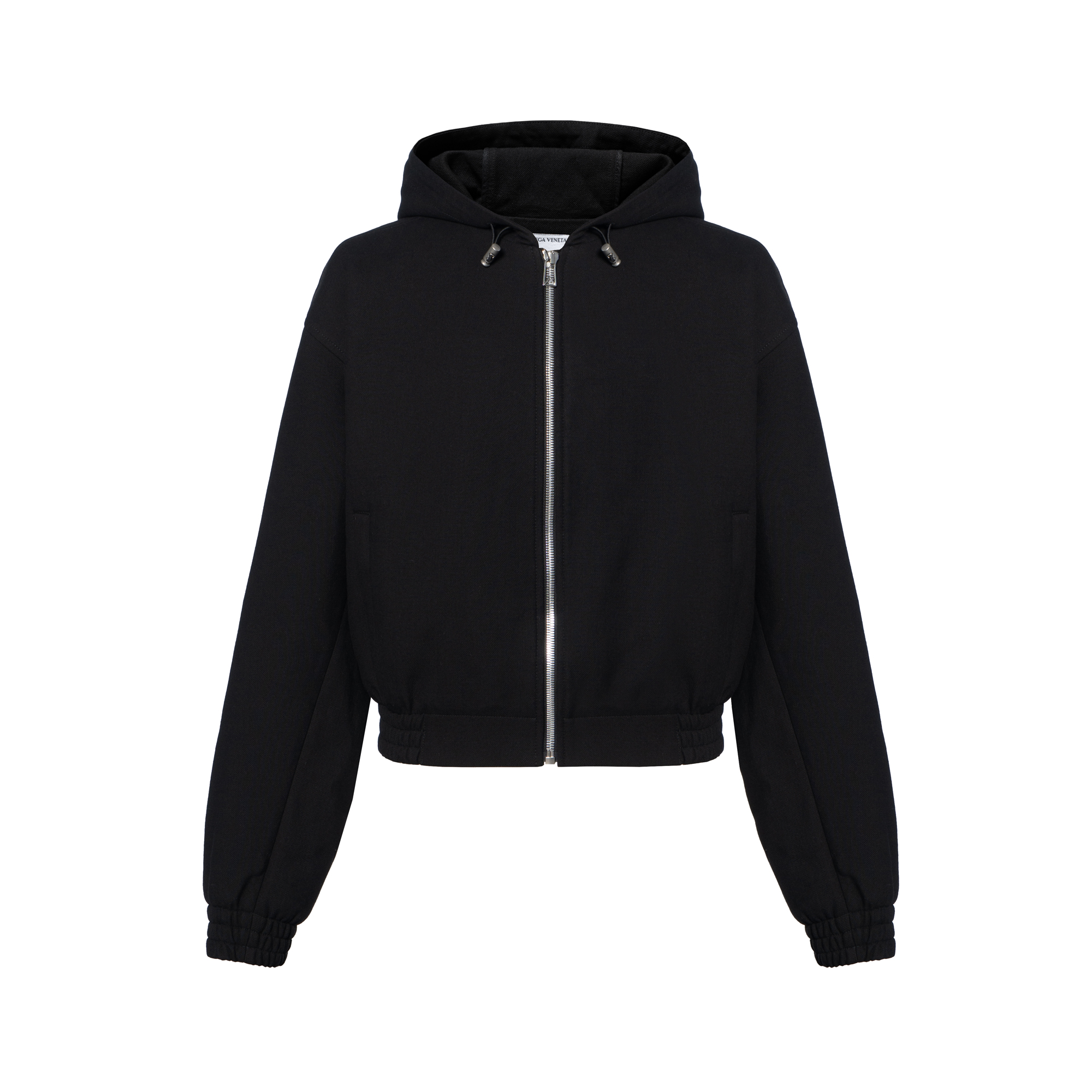 Bottega Veneta SS23 Black Solid Color Hooded Zip-Up Casual Jacket 679073VKPH01000