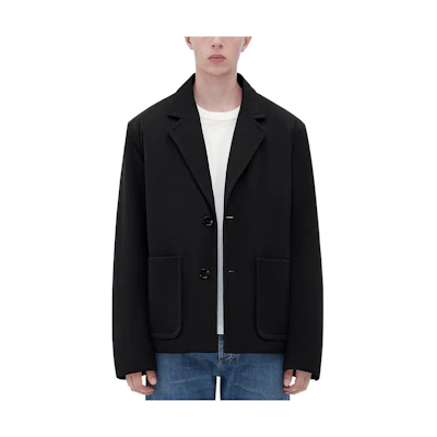 Bottega Veneta SS23 Black Solid Color Tailored Collar Long-Sleeve Jacket 723879VF4K01000