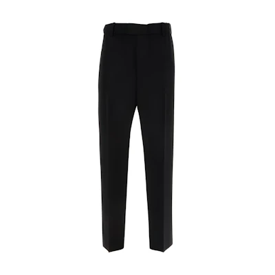 Bottega Veneta SS23 Black Solid Straight-Leg Zipped Casual Pants 750027VKIS01000