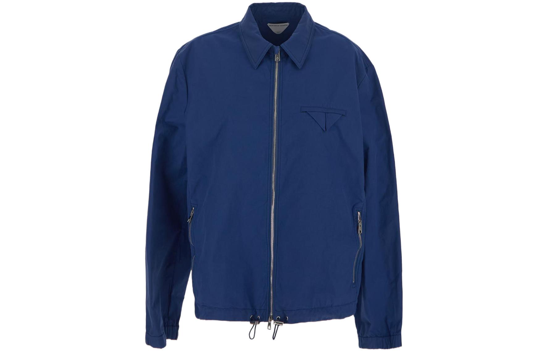 Bottega Veneta SS23 Blue Collared Zip-Up Long-Sleeve Jacket 728167V2BL04024