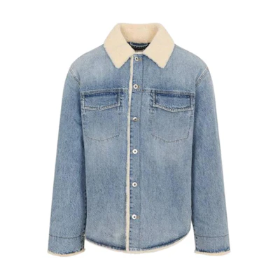 Bottega Veneta SS23 Blue Frayed Collar Long Sleeve Jacket 751279V35W09746