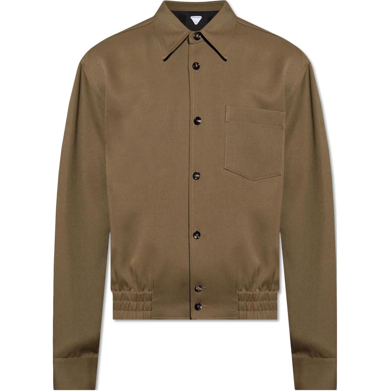 Bottega Veneta SS23 Brown-Green Solid Single-Breasted Jacket 746333VKIS09572