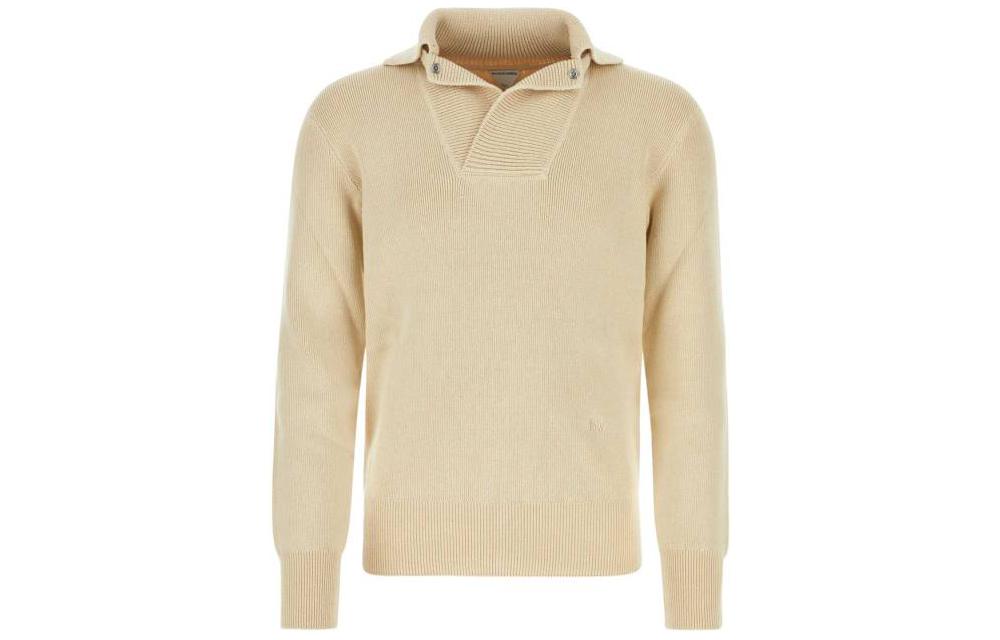 Bottega Veneta SS23 Embroidered Logo Polo Long Sleeve Sweatshirt Khaki Men 743413V2YX02945 圖 2