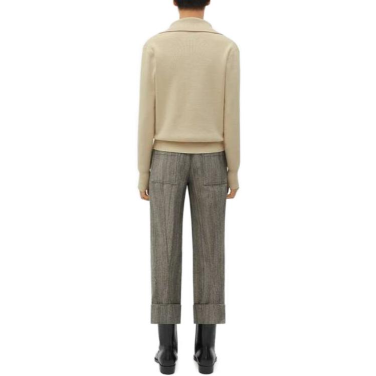 Bottega Veneta SS23 Embroidered Logo Polo Long Sleeve Sweatshirt Khaki Men 743413V2YX02945 圖 5