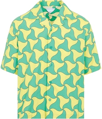 Bottega Veneta SS23 Kemeja Lengan Pendek Hijau Geometris. 679284V1P907072 Buy Bottega Veneta SS23 Kemeja Lengan Pendek Hijau Geometris. 679284V1P907072