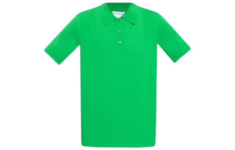 Bottega Veneta SS23 Green Solid Color Pullover Polo Shirt 682341V1MK04809
