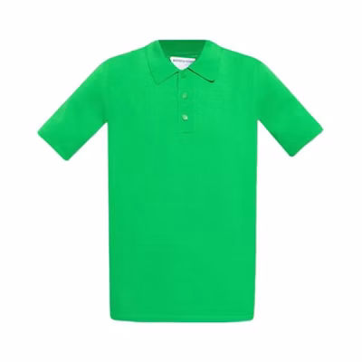 Bottega Veneta SS23 Green Solid Color Pullover Polo Shirt 682341V1MK04809