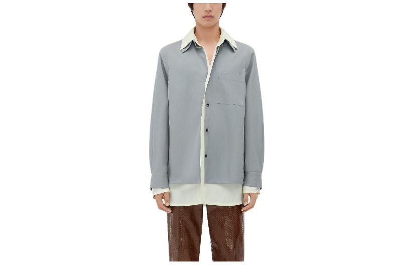 Bottega Veneta SS23 Grey Straight Single-Breasted Shirt 739115V32M01248
