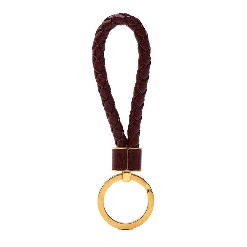 Shop Bottega Veneta SS23 Lambskin Keychain Unisex Couple Deep Purple. 651820V0HW16206