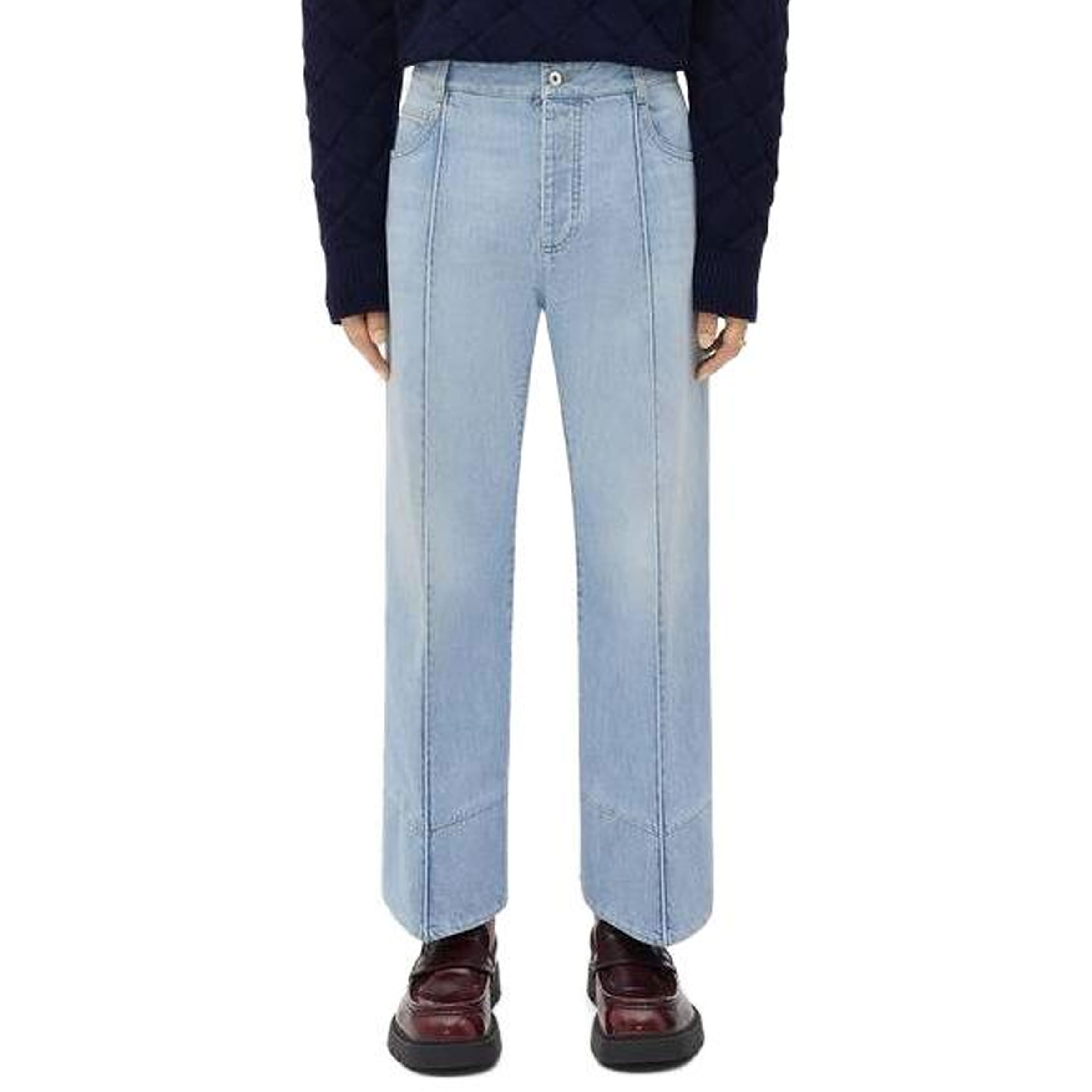 Bottega Veneta SS23 Light Blue Solid Straight Fit Jeans 723356V2ZC04946