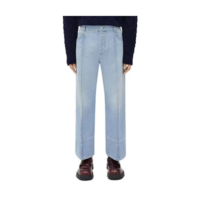 Bottega Veneta SS23 Light Blue Solid Straight Fit Jeans 723356V2ZC04946