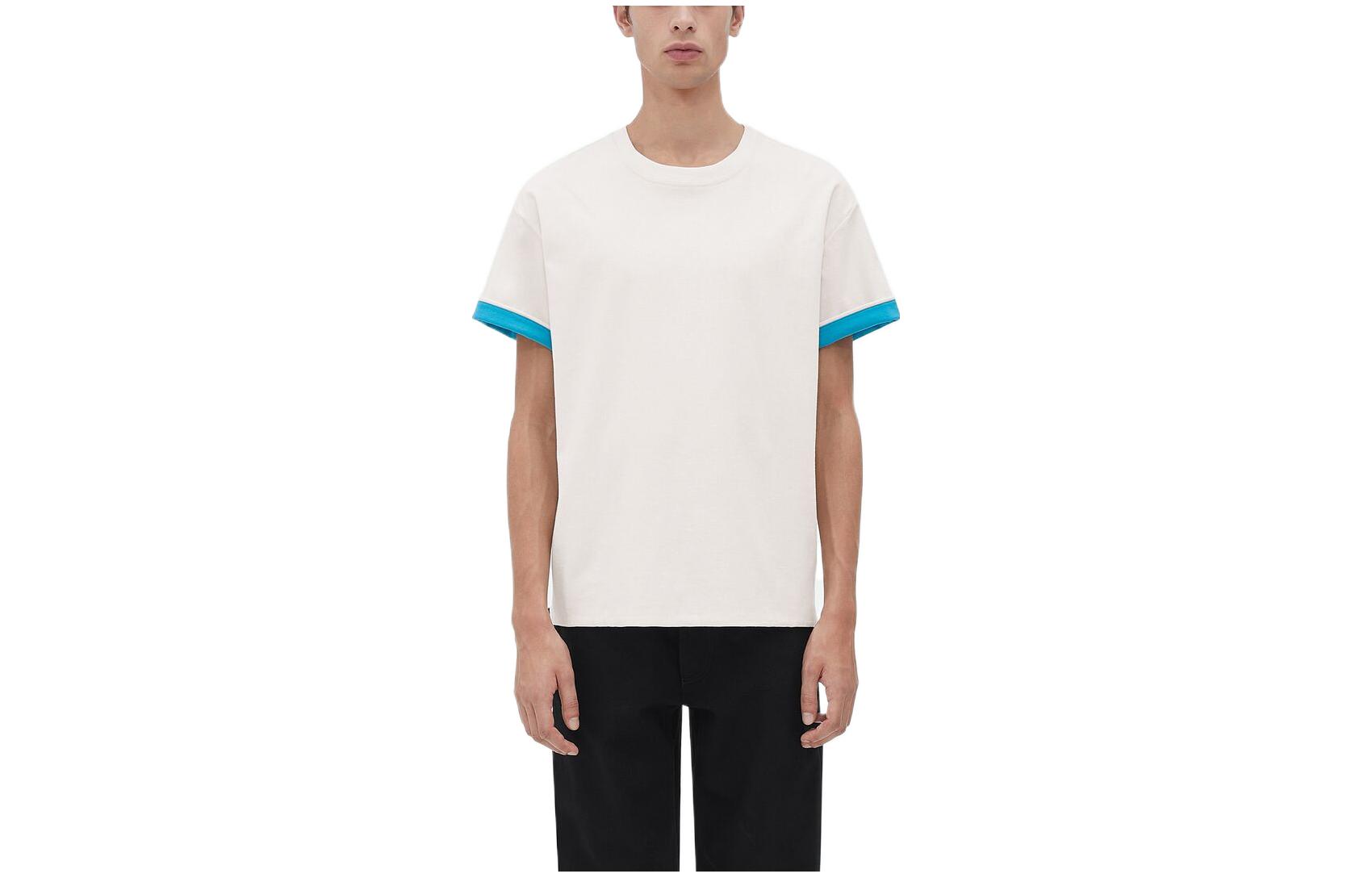 Bottega Veneta SS23 Multicolor Crew Neck T-Shirt White/Blue () 661788V16E09599