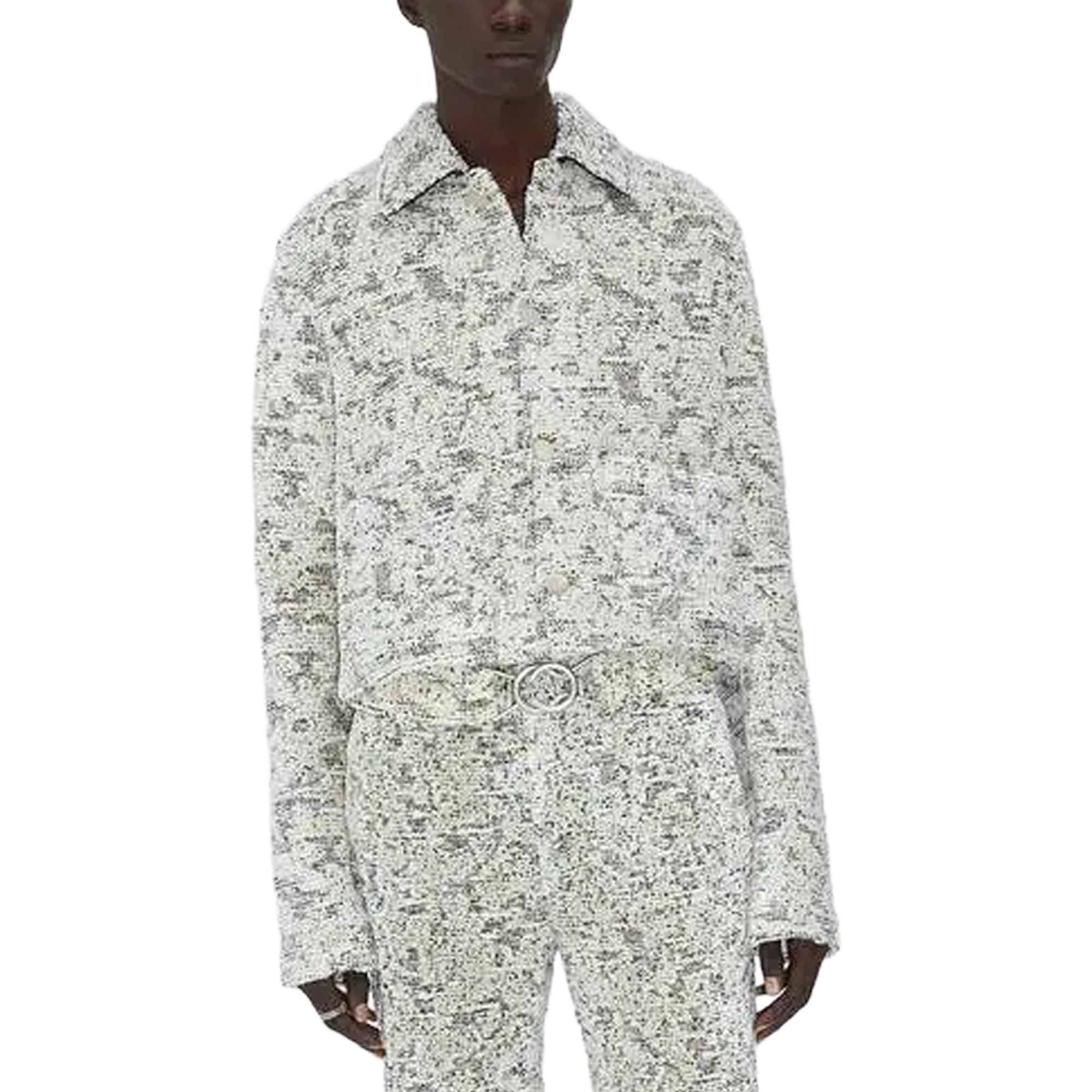 Bottega Veneta SS23 Patterned Single-Breasted Jacket Grey Outerwear 689592V1L602686