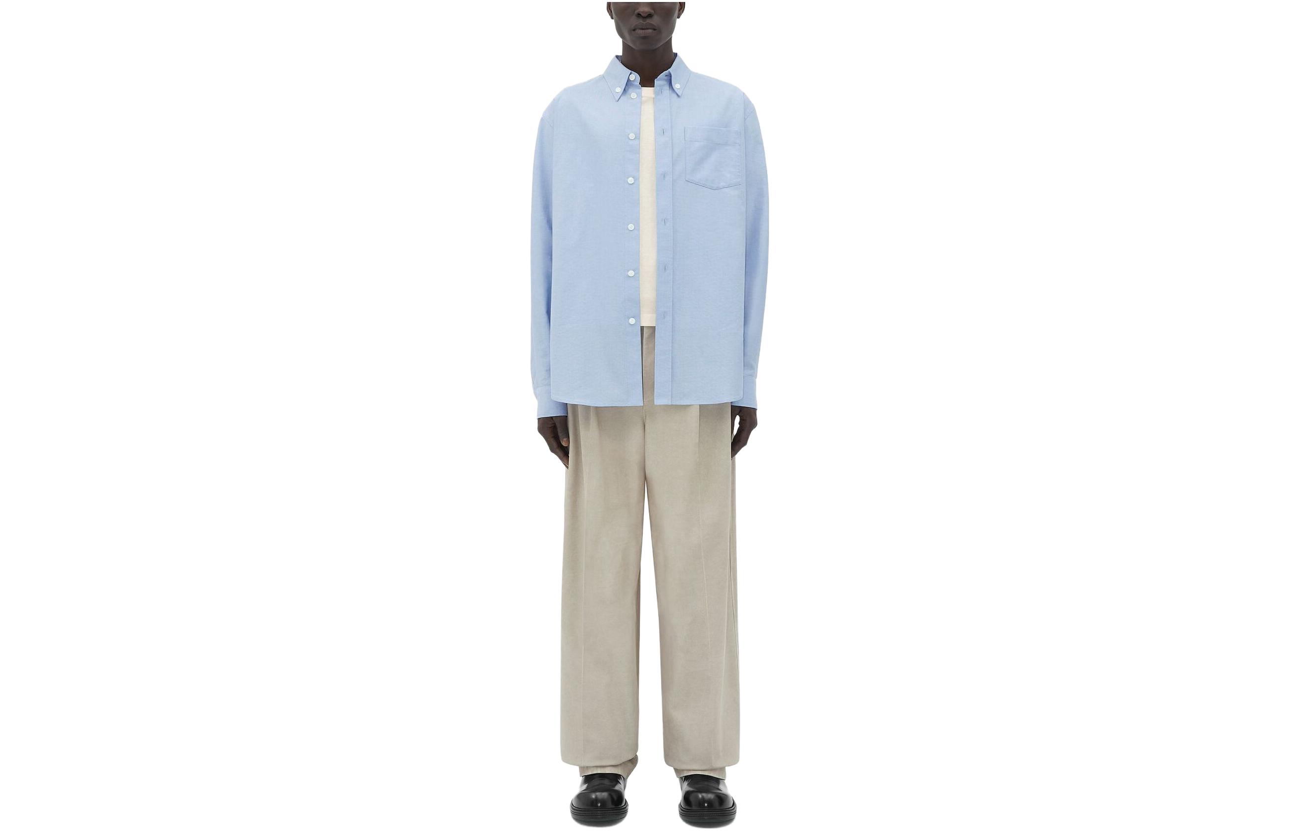 Bottega Veneta SS23 Plain Button-Up Front Pocket Long Sleeve Shirt 756750V3DA04699