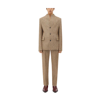 Bottega Veneta SS23 Single-Breasted Casual Jacket in Khaki 740379V2U602081