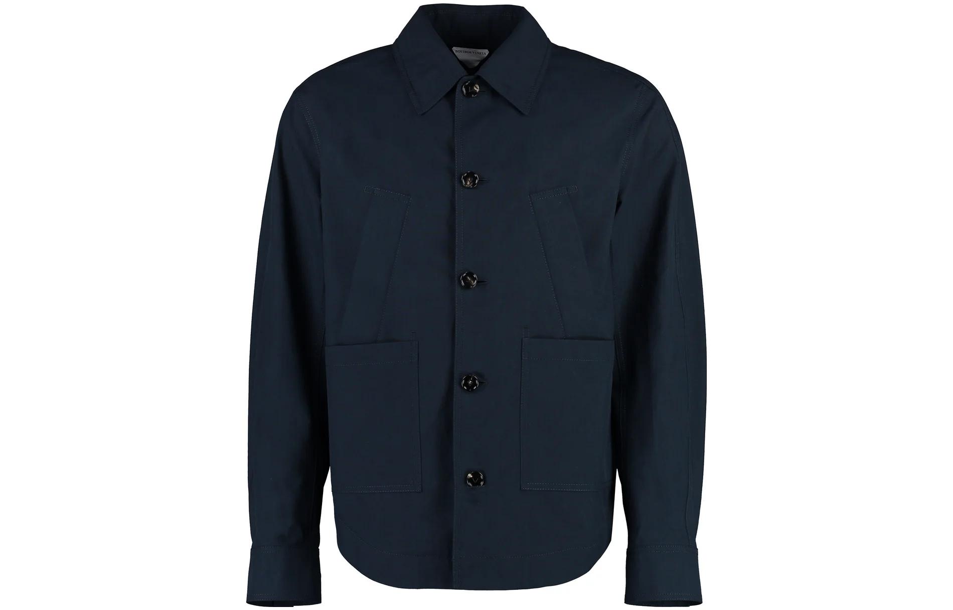 Bottega Veneta SS23 Single-Breasted Solid Navy Blue Jacket 735899V2BL04140