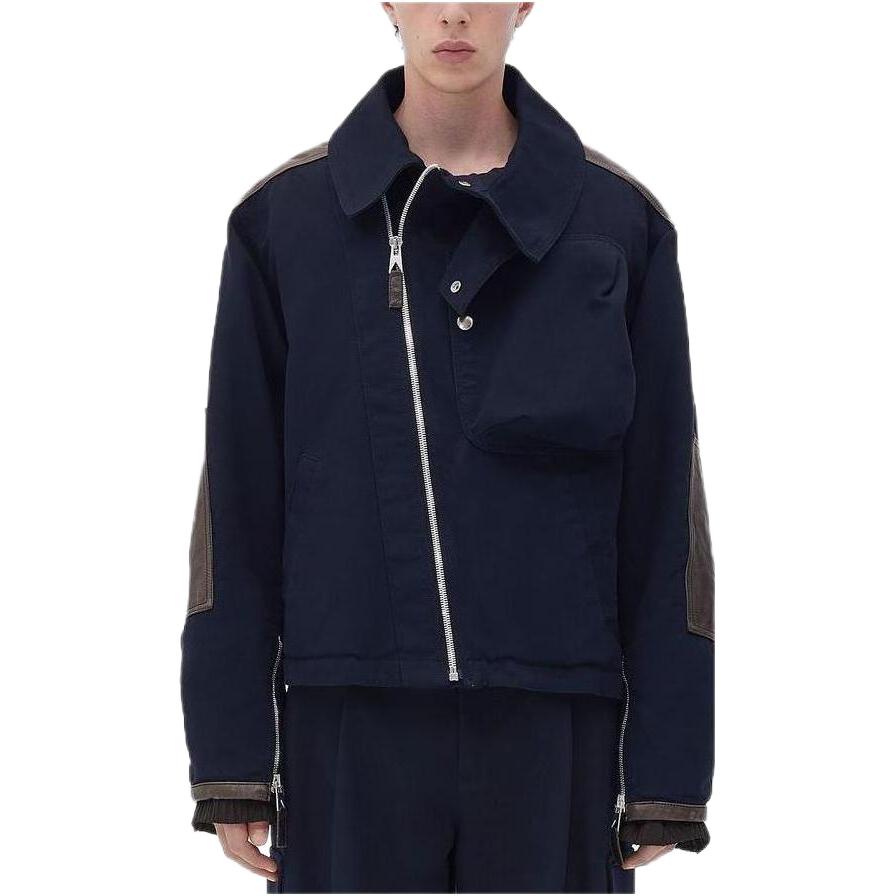 Bottega Veneta SS23 Solid Color Zip-Up Collared Jacket 714366V0BT04020