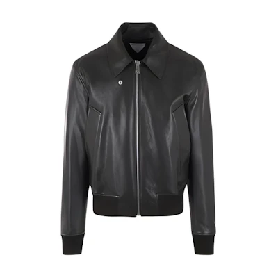 Bottega Veneta SS23 Solid Color Zip-Up Collared Jacket Men 727817V2JI03350