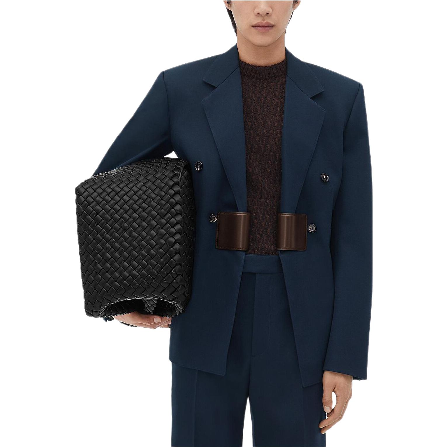 Bottega Veneta SS23 Solid Double-Breasted Pocket Blazer 711653VKIS04140