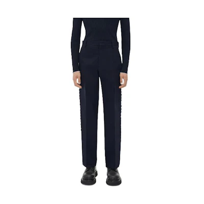 Bottega Veneta SS23 Solid High-Waisted Loose-Fit Trousers 729196V0BT04020