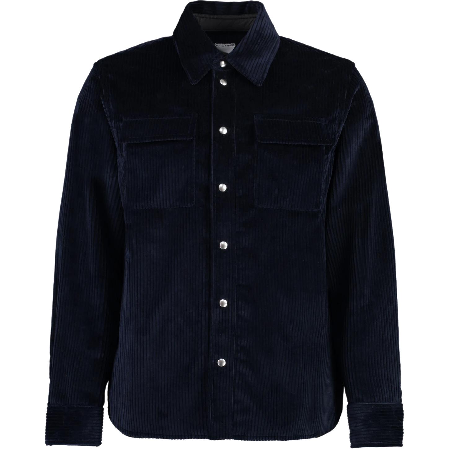 Bottega Veneta SS23 Solid Single-Breasted Jacket Navy Blue () 754111V34S04121