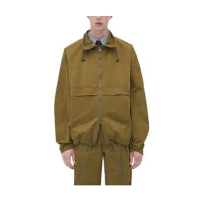 Bottega Veneta SS23 Solid Zip-Up Jacket in Khaki 725534VF4K09523