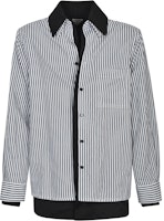 Bottega Veneta SS23 Stripe Colorblock Button-Up Shirt Black/White 739115V2YQ04057 Bottega Veneta SS23 Stripe Colorblock Button-Up Shirt Black/White 739115V2YQ04057