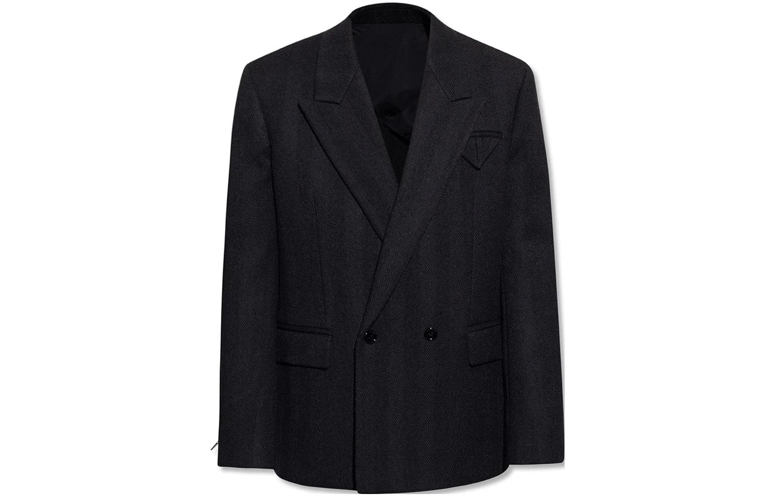 Bottega Veneta SS23 Stripe Printed Single-Breasted Blazer Men’s Black. 671210V18I03013