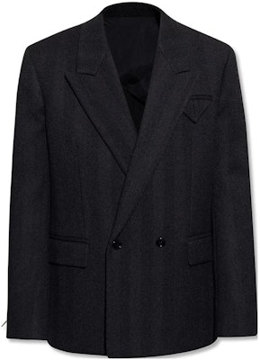 보테가 베네타 SS23 스트라이프 프린트 싱글 브레스티드 블레이저 남성용 블랙. 671210V18I03013 Order 보테가 베네타 SS23 스트라이프 프린트 싱글 브레스티드 블레이저 남성용 블랙. 671210V18I03013