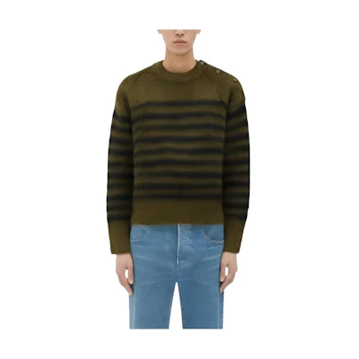 Bottega Veneta SS23 Striped Crewneck Pullover Long Sleeve Sweater . 751946V2M909239