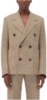 Bottega Veneta SS23 Tan Mixed-Color Double-Breasted Jacket 713671V2CG09880 Bottega Veneta SS23 Tan Mixed-Color Double-Breasted Jacket 713671V2CG09880
