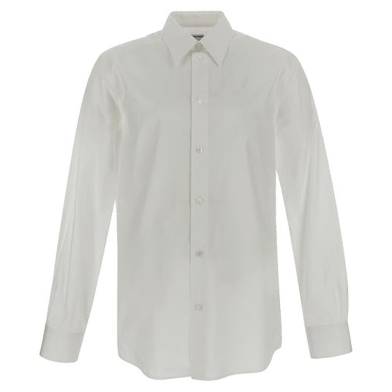 Bottega Veneta SS23 White Solid Button-Down Shirt 729174V2H209000