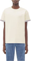 Bottega Veneta SS23 White Stripe Cuff Crew Neck Short Sleeve Tee 754683V39G09071 Bottega Veneta SS23 White Stripe Cuff Crew Neck Short Sleeve Tee 754683V39G09071