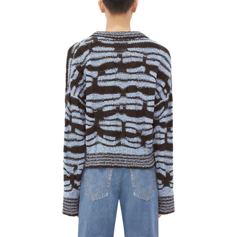 Shop 葆蝶家 SS24 几何图案针织长袖毛衣 786037V3WG04231