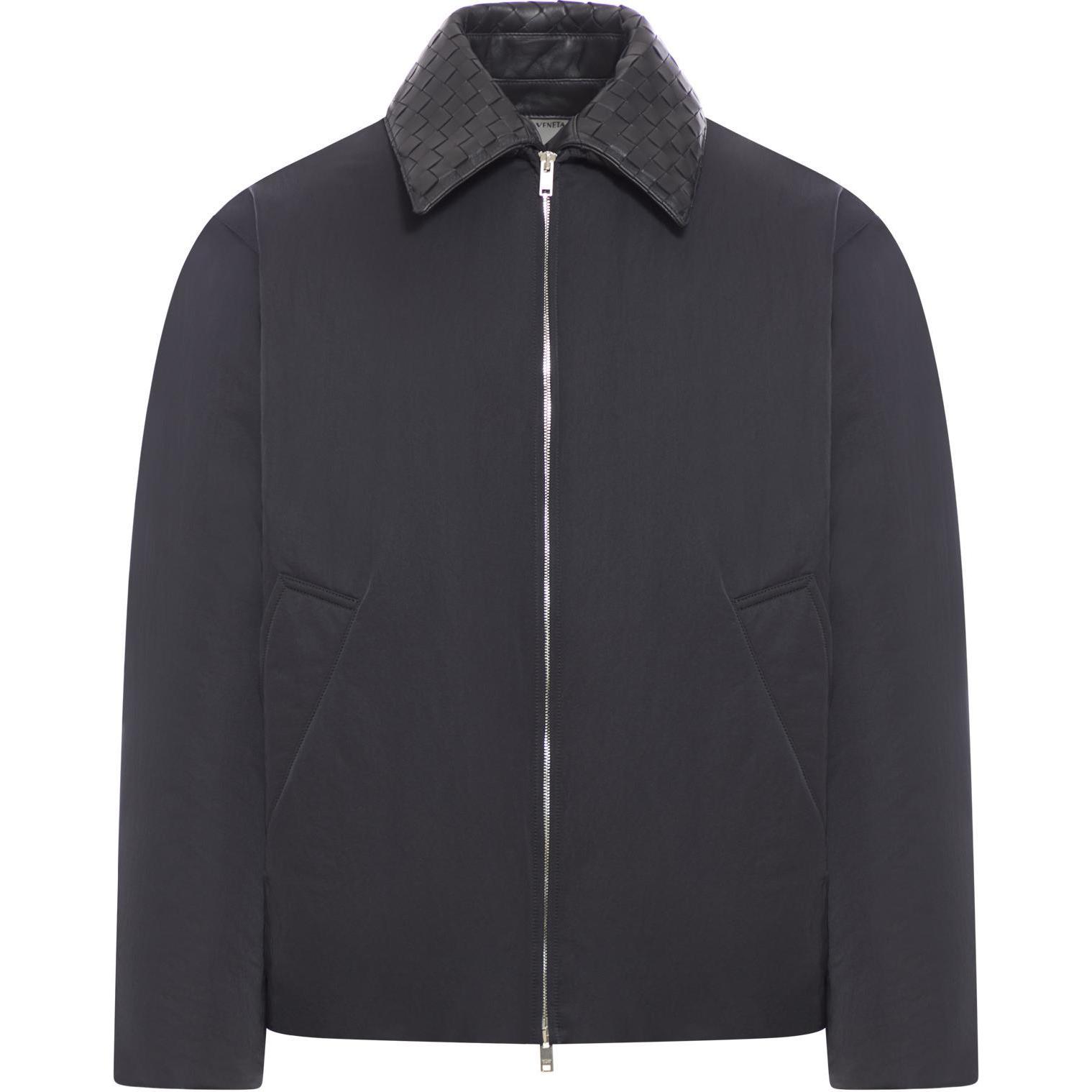 Bottega Veneta SS24  Gray Solid Zip-Up Casual Jacket with Collar. 809546VF4K01000