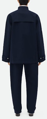 Bottega Veneta SS24 海軍藍純色寬鬆按扣外套 759411V1JO04078 Shop Bottega Veneta SS24 海軍藍純色寬鬆按扣外套 759411V1JO04078