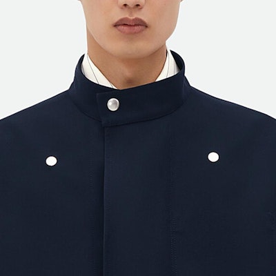 Bottega Veneta SS24 海軍藍純色寬鬆按扣外套 759411V1JO04078 Sizing Bottega Veneta SS24 海軍藍純色寬鬆按扣外套 759411V1JO04078