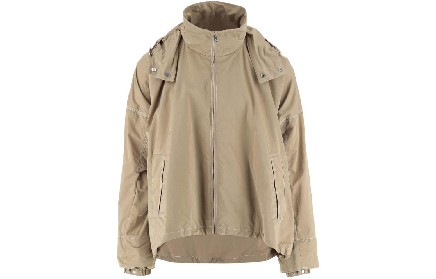 Bottega Veneta SS24  Solid Color Zip-Up Jacket Khaki. 767969VF4K09640