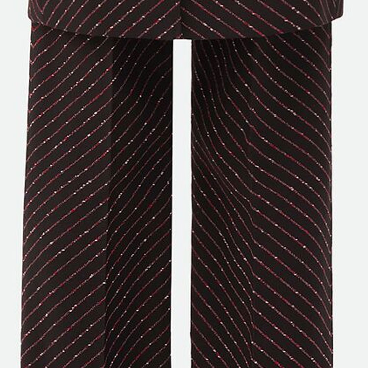 Sizing ボッテガヴェネタ SS24 ストライプ ミッドライズ ストレートパンツ チョコブラウン. 785279V3ZI02168