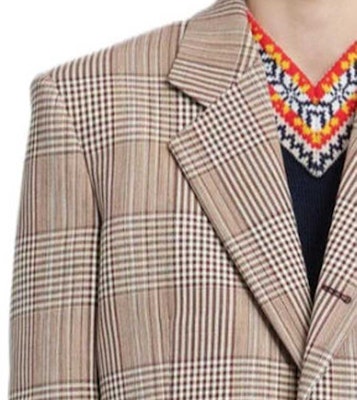 葆蝶家 SS24 格纹单排扣米色西装外套. 776245V3PE01323 Cheap 葆蝶家 SS24 格纹单排扣米色西装外套. 776245V3PE01323