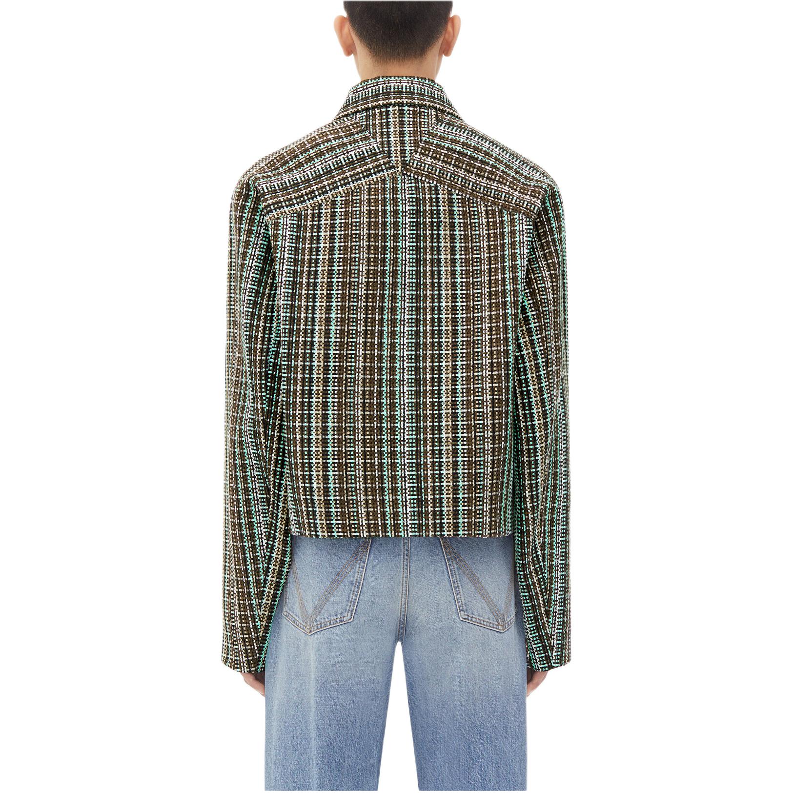 Shop Bottega Veneta SS24 格紋拉鍊領寬鬆外套 男裝 多色 646907V3G701191