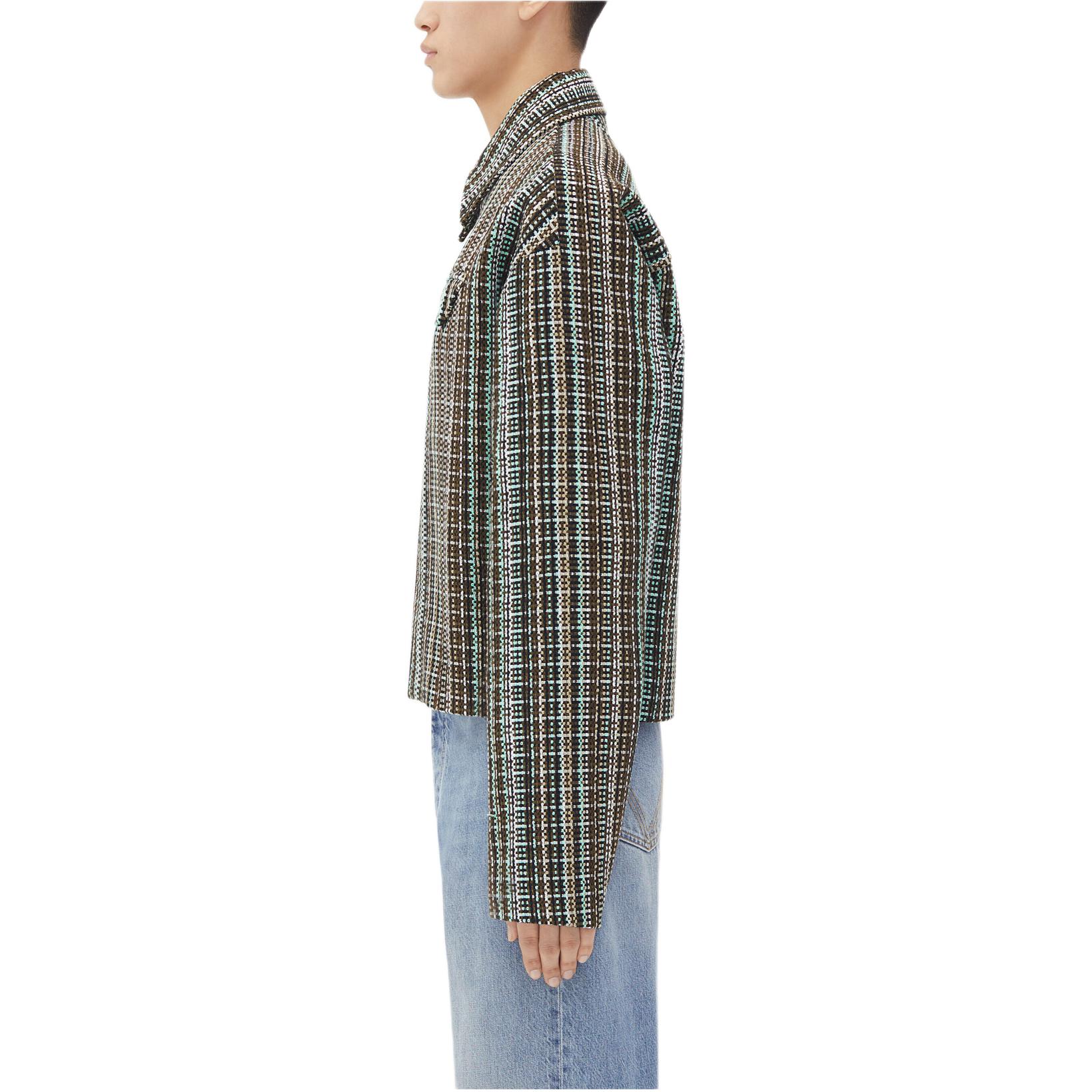 Purchase Bottega Veneta SS24 格紋拉鍊領寬鬆外套 男裝 多色 646907V3G701191