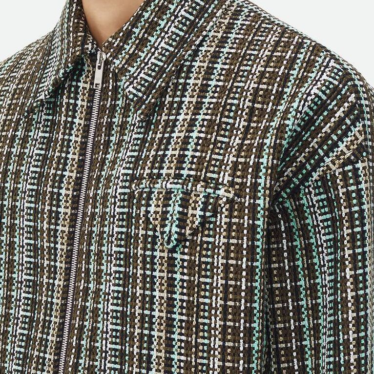 Details for Bottega Veneta SS24 格紋拉鍊領寬鬆外套 男裝 多色 646907V3G701191