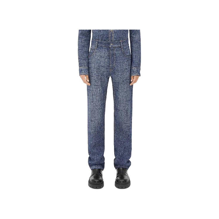 Bottega Veneta SS24 Distressed Button Straight-Leg Jeans Indigo Men 737873V3P504205