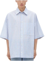 Bottega Veneta SS24 Loose Fit Check Shirt Light Blue 789370V3ZB04026 Bottega Veneta SS24 Loose Fit Check Shirt Light Blue 789370V3ZB04026