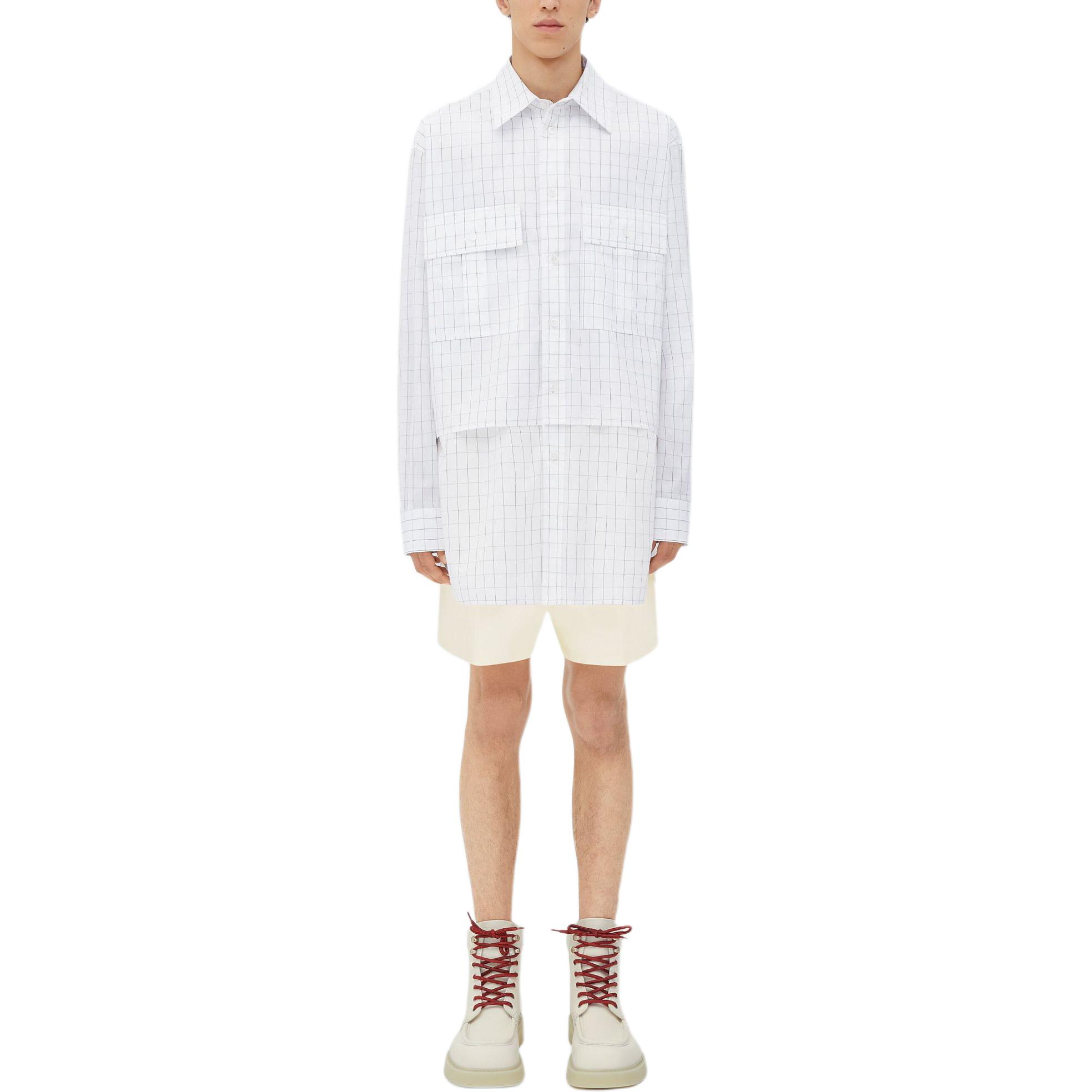 Bottega Veneta SS24 Relaxed Cotton Twill High-Waist Shorts Off-White 768905V2T109317