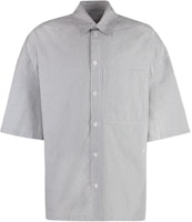 Bottega Veneta SS24 Striped Short-Sleeve Button-Up Shirt Gray White 789370V3ZA01160 Bottega Veneta SS24 Striped Short-Sleeve Button-Up Shirt Gray White 789370V3ZA01160