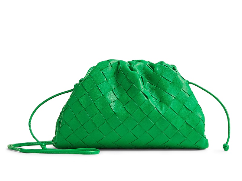 Bottega Veneta The Mini Pouch Intreccio Weave Parakeet