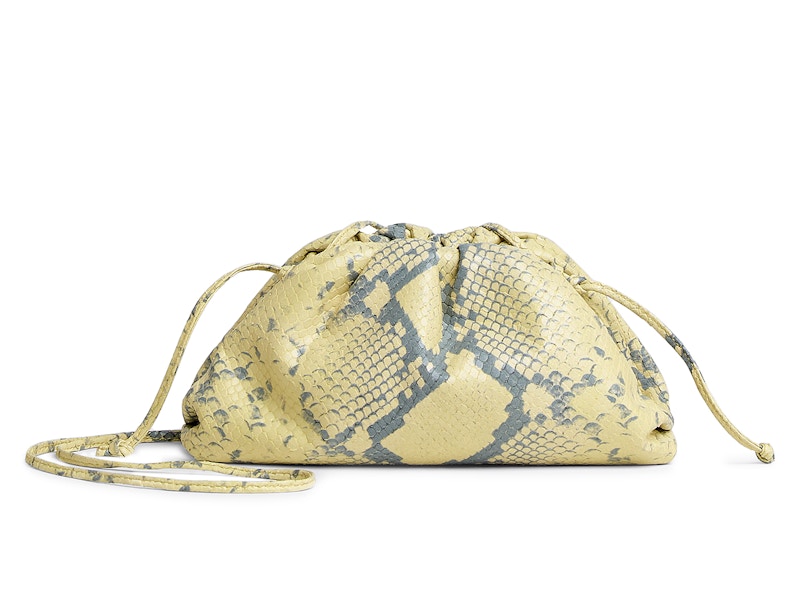 Bottega Veneta The Mini Pouch Snakeskin Print Kiwi/Black