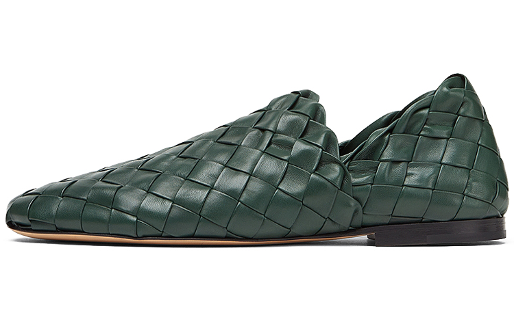 Bottega Veneta The Slipper 'Dark Green Woven Leather'